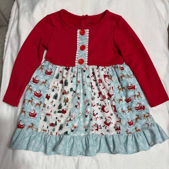 Ricrac & Ruffles Other - Ricrac Ruffle Christmas Dress Toddler Size 3 & PJ Essentials Christmas PJ’s SZ 3
